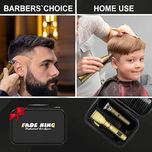 Load image into Gallery viewer, FADEKING® Professional Hair Clippers for Men - Cordless Hair Clippers, LCD Display Barber Clippers for Hair Cutting &amp; Mens Grooming with Travel Case (Gold+Bronze)
