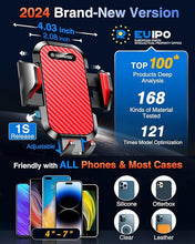 Load image into Gallery viewer, VANMASS Car Phone Holder Mount 2024 Upgraded [Patent Steel-Hook] Car Vent Phone Mount Clip Military-Grade Shockproof Cell Phone Car Mount Handsfree Truck Stand Vent Cradle for iPhone 15 Android,Red
