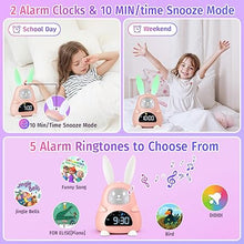 Load image into Gallery viewer, Alarm Clock for Kids, Sleep Training Kids Alarm Clock with Night Light, 4 Brightness &amp; 2 Alarm Options Kids Alarm Clocks for Girls, 8 Sound Machine &amp; 3 Volume Kids Clock,Bunny Cute Alarm Clock [Gifts]
