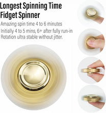 Load image into Gallery viewer, FREELOVE Metal Fidget Spinner, Brass Heavy, Long Spinning Toys, Cool Silent, Small Mini 2nd Fox Figette Spiner for Adults Men Anxiety, Quiet Bearing, Relief Brass
