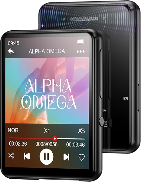 128GB MP3 Player with Upgrade Bluetooth 5.3, HiFi Sound Shuffle Single Loop Music Player with HD Speaker, FM Radio, Voice Recorder, 2.4IN Full Touchscreen MP3 Ideal for Sport (Earphones Included)