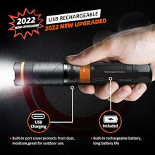 Load image into Gallery viewer, NICRON Flashlights,Rechargeable Magnetic LED Flashlights,1200 High lumens Tactical Flashlight,White/Red/Green Lights USB Charging,90 Degree Twist,IP65 Waterproof Outdoor

