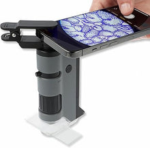 Load image into Gallery viewer, Carson MicroFlip 100x-250x, LED UV Pocket Microscope with Smartphone Clip, STEM Education (MP-250)
