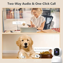 Load image into Gallery viewer, Indoor Camera, 2K Pet Cameras for Home Security Dual Band WiFi(2.4/5G), Security Camera with Phone App, 24/7 SD Card Storage, 2-Way Audio, Dog and Baby Monitor with Motion Detection, IR Night Vision
