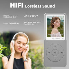 Load image into Gallery viewer, Bluetooth Mp3 Player, Classic Portable Walkman Mp3 &amp; Mp4 Players for Kids,HiFi Music Player with Video Play,FM Radio,Recording,E-Book,Alarm Clock,Mp3 Play up to 50 Hours with SD Card Slot Grey 64GB
