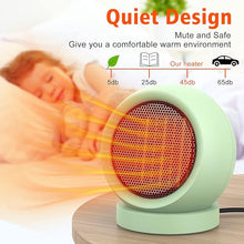 Load image into Gallery viewer, Space Heater,PTC Ceramic Electric Desktop Heater High Output Fan for Home Bedroom Office Desk Indoor Use(Green)
