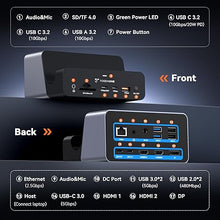 Load image into Gallery viewer, TobenONE 18-in-1 Triple 4K@60Hz Monitor Docking Station with 150W Power Supply, USB C Laptop Docking Station Stand(Single 4K@144Hz), 2.5Gbps Ethernet, 2 HDMI &amp; DisplayPort, 8 USB, for Windows&amp;ChromeOS

