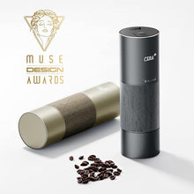 Load image into Gallery viewer, CERA+ Burr Portable Coffee Bean Grinder Electric Professional Small Convenient Espresso Coffee Grinder Suitable for Travel, Camping Gold with Bag
