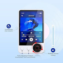 Load image into Gallery viewer, 128GB MP3 Player with Upgrade Bluetooth 5.3, Portable High Fidelity Lossless Music Player, 2.4IN Full Touchscreen MP3 Player with Built-in HD Speaker, Dual Headphone Ports, FM Radio, Recording, E-Book
