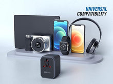Load image into Gallery viewer, EPICKA Universal Travel Adapter One International Wall Charger AC Plug Adaptor with 5.6A Smart Power and 3.0A USB Type-C for USA EU UK AUS (TA-105, Grey)
