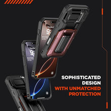 Load image into Gallery viewer, VRS DESIGN Origin Wallet Card Holder Case [3 Cards] for iPhone 16 Plus (2024), Rugged Semi-Automatic 3-Card Slot &amp; Kickstand Case (Matte Black)

