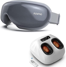 Load image into Gallery viewer, RENPHO Eye Massager with Heat &amp; Bluetooth Music, Rechargeable Eye Care Machine with 5 Modes, Shiatsu Foot Massager with Heat, Foot Massager Machine with Remote, Fits Men Size Up to 14
