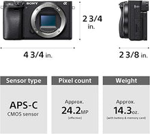 Load image into Gallery viewer, Sony Alpha a6400 Mirrorless Camera: Compact APS-C Interchangeable Lens Digital Camera with Real-Time Eye Auto Focus, 4K Video &amp; Flip Up Touchscreen - E Mount Compatible Cameras - ILCE-6400/B Body
