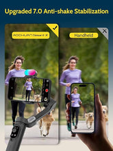 Load image into Gallery viewer, Handheld 3-axis Gimbal Stabilizer for iPhone&amp;Android Smartphone Gimbal Anti-Shake w/ 1/4 Thread,RGB Magnetic Light,AI Tracking Phone Gimbal for Vlogging for TikTok,YouTube-Smart X Kit Black
