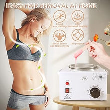 Load image into Gallery viewer, 600ML Single Wax Warmer Machine Wax Pot for Hair Removal, Professional Electric Wax Heater with Adjustable Temperature Set for Women Men with 20PCS Wooden Wax Sticks
