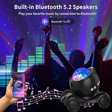 Load image into Gallery viewer, Aurora Projector, Galaxy Projector for Bedroom Built-in Bluetooth Speaker, White Noise Night Light Projector for Kids Adult, Star Projector for Bedroom/Ceiling/Party/Gift (Black)
