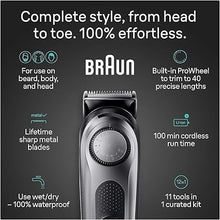 Load image into Gallery viewer, Braun All-in-One Style Kit Series 7 7420, 11-in-1 Trimmer for Men with Beard Trimmer, Body Trimmer for Manscaping, Hair Clippers &amp; More, Braun’s Sharpest Blade, 40 Length Settings, Waterproof
