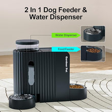 Load image into Gallery viewer, Gardner Pet Automatic Gravity Food Feeder and Water Dispenser, 1.8 Gallons*2 Stainless Steel Two-in-One Set Large Capacity Dispenser for Pets Dogs, Puppies, Kittens (Dark Blue)
