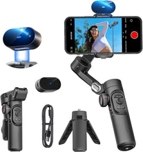 Load image into Gallery viewer, XE AI Version,Gimbal Stabilizer for Smartphone,NO APP AI Tracking, Gesture Control, Inception Gimbal with TikTok YouTube,3-Axis Foldable Gimbal stabilizer for iPhone&amp; Android
