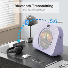 Load image into Gallery viewer, CD Player with Bluetooth?Double HiFi Sound Speakers?Sleep Mode,CD Player Portable,Support AUX/USB/Headphone Jack/Music Fiber Optics/FM Radio Boombox for Home,Office(Purple)
