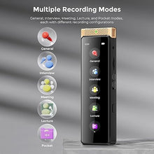 Load image into Gallery viewer, 136GB Digital Voice Recorder with Playback, Innioasis R1 Full Touchscreen Voice Recorder with AI Intelligent Transcription and Bluetooth, Voice Activated Sound Audio Recorder Device with Mic (Gold)
