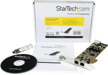 Load image into Gallery viewer, StarTech.com Dual Port PCI Express Gigabit Ethernet Network Card Adapter - 2 Port PCIe NIC 10/100/100 Server Adapter with PoE PSE , TAA (ST2000PEXPSE)

