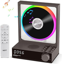 Load image into Gallery viewer, HOTT CD Player Portable with RGB Lights, Bluetooth 5.3 Desktop CD Player with Remote Control, Portable CD Player with HiFi Speakers, Supports TF Card, Transcription, LED Screen, Timer (Gray)
