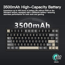 Load image into Gallery viewer, WOBKEY Rainy 75 CNC Aluminum HMX/JWK/Cocoa Switches Triple-Mode Connectivity Mechanical Keyboard with Superior Acoustics, No RGB/PP/Gradient Glass/3500mAh/Violet Switch (Lite - Black)
