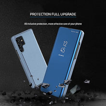 Load image into Gallery viewer, CCSamll Mirror Case for Samsung Galaxy S23 Ultra (NOT S23) Support Wireless Charging, Smart Clear View Cover Ultra Thin with Kickstand Flip Phone Case for Samsung Galaxy S23 Ultra 5G QH Black
