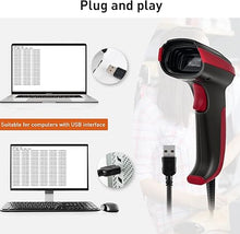 Load image into Gallery viewer, Barcode Scanner Wired,JRHC 2D Bar Code Reader Automatic QR 1D Bar Code Scanner Support Windows Mac and Linux with USB Cable for Pos Mobile Payment, Convenience Supermarket, Store, Warehouse, Library
