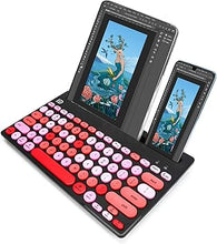 Load image into Gallery viewer, HUO JI Wireless Keyboard Multi-Device, Bluetooth and 2.4G Dual Mode for iPad, Switch to 3 Devices for Cellphone, Tablet, PC, Smart TV, iOS Android Windows, Black Pink

