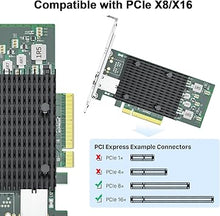 Load image into Gallery viewer, 10Gb PCI-E Network Card NIC Compatible for Intel X540-T1, Single RJ45 Copper Port, with Intel X540-BT1 Controller, PCI-E 2.1 X8, 10G PCI Express LAN Adapter NIC, Support Windows Server, Linux, Vmware
