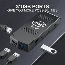 Load image into Gallery viewer, Mini PC Stick Intel Celeron N4020 2.8GHz Windows 11 Pro 8GB DDR4 512GB SSD Mini Compute Stick Support 4K HDMI, 2.4G/5.0G WiFi, Gigabit Ethernet, Cooling System, Bluetooth 4.2, USB 3.0
