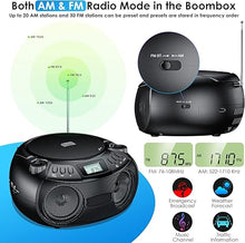 Load image into Gallery viewer, Gueray CD Player Boombox with Bluetooth Boombox AM/FM Radio USB Port Portable CD Player Stereo Sound Speaker MP3 Playback 3.5mm AUX Input Headphone Jack LCD Display CD-R CD-RW MP3WMA Playback
