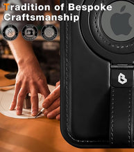 Load image into Gallery viewer, Capture Grip Strap Magnetic Stand for iPhone 16 Plus Case with Screen Protector, Protective iPhone 16 Plus Case Leather, Compatible with MagSafe, Built-in Kickstand,for Men Women, Black
