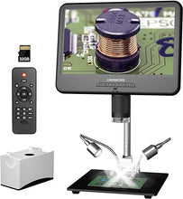 Load image into Gallery viewer, LM210 10.1&#39;&#39; LCD Coin Digital Microscope Full View for Error Coins, Soldering Microscope Camera for Electronics Repair, 260X Adults Coin Magnifier with Lights, [12.6&#39;&#39; Microscope Stand] 32G
