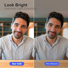 Load image into Gallery viewer, C28 1080P Webcam with Privacy Cover and Tripod Stand, PC Camera with Noise-Canceling Mic, Computer Camera with Auto Light Correction,Plug and Play, Web Camera for Streaming, Zoom/Facetime
