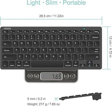 Load image into Gallery viewer, Arteck Ultra-Slim Keyboard Compatible with iPad 10.2-inch/iPad Air/iPad 9.7-inch/iPad Pro/iPad Mini, iPhone and Other Bluetooth Enabled Devices Including iOS, Android, Windows, Black
