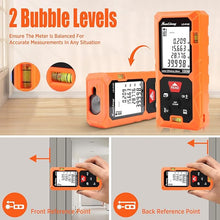 Load image into Gallery viewer, Laser Measure 328 Ft Digital Laser Distance Meter Measurement with 2 Bubble Levels?99 Sets Data Storage, M/in/Ft Unit Switching, IP54 and Multiple Functions Laser Measuring Tool.
