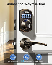 Load image into Gallery viewer, Veise Keyless Entry Door Lock with 2 Lever Handles - Electronic Keypad Deadbolt, Auto Lock, Easy Installation Digital Smart Code Door Lock, Front Door Lock Set, Oil Rubbed Bronze
