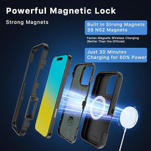 Load image into Gallery viewer, M MYBAT PRO Maverick Series iPhone 16 Pro Max Case with Belt Clip Holster,[Compatible with Magsafe] w/Screen Protector,Anti-Drop,Shockproof,with 360°Rotating Kickstand,Heavy Duty Protection Black
