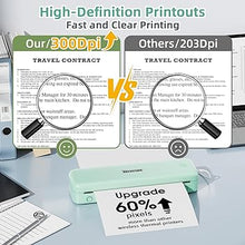 Load image into Gallery viewer, Phomemo M834 (Upgraded) Portable Printer, Wireless Bluetooth Thermal Printer, Support Multi-Size Thermal Paper, Compatible with iOS, Android &amp; PC, Mobile Printer for Travel, Office, School, Green
