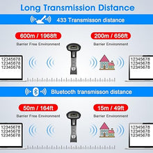 Load image into Gallery viewer, Symcode Upgraded 1D Industrial Barcode Scanner with Wireless Charging Stand 1968 Feet Transmission Distance 433Mhz Wireless &amp; Bluetooth Barcode Scanner 1D Laser Hands-Free Barcode Reader Black

