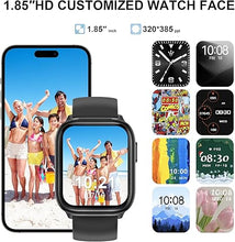 Load image into Gallery viewer, Smart Watch with Earbuds, 2 in 1 Smartwatch for Men and Women, 1.85&quot; HD Smartwatches Screen Make/Answer Calls Bluetooth Earphones, Fitness Tracker Sleep Tracker X9 (Black)
