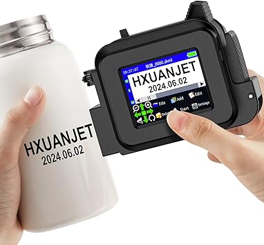 MINI127 Portable Handheld Inkjet Printer,Mini Handheld Printer with 2.4 Inch LED Touch Screen Pocket Inkjet Coding Machine for DIY Printing/QRcode/Barcode/Date/Logo/Batch Series Number etc