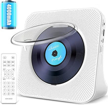 Load image into Gallery viewer, Portable CD Player with Bluetooth: 4000mAh Recheageable Kpop Music Player with HiFi Speaker,Remote Control,LCD Display,Sleep Timer,Headphone Jack, Supports CD/Bluetooth/FM Radio/U-Disk/AUX for Home
