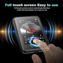 Load image into Gallery viewer, MP3 Player with Bluetooth, Full Touch Screen Music Player with Speaker and Micro SD Card Slot, 64GB Audio Player, FM Radio, Voice Recorder, Earphones, Expandable Up to 256GB, Ideal for Kids and Sports
