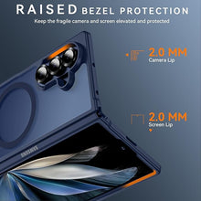 Load image into Gallery viewer, Hensinple Samsung Galaxy Z Fold 7 Case Magnetic [MagSafe Compatible] | Translucent Matte | Military Grade Drop Proof Protection | Shockproof Hard PC | Rugged Phone Cover | Blue
