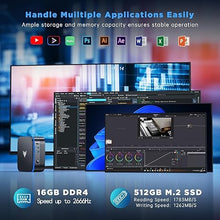 Load image into Gallery viewer, KAMRUI AK1PLUS N95 Mini PC, 16GB DDR4 512GB M.2 SSD, Small Computer Supports Dual 4K Display, Mini Computer with Enthernet, 4 USB-A, 3,5mm Audio Jack Suitable for Business/Office/Home

