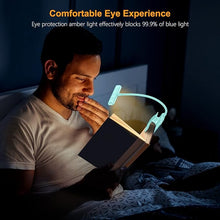 Load image into Gallery viewer, Gritin 19 LED Rechargeable Book Light for Reading in Bed with Memory Function- Eye Caring 3 Color Temperatures,Stepless Dimming Brightness,80 Hrs Runtime Clip On Book Light for Book Lovers-Blue
